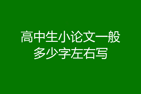 高中生小论文一般多少字左右写