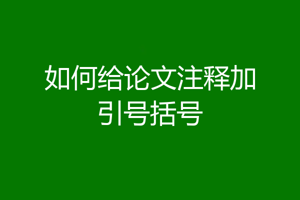 如何给论文注释加引号括号