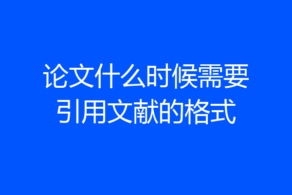 论文什么时候需要引用文献的格式