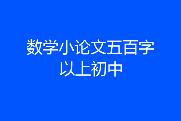 数学小论文五百字以上初中
