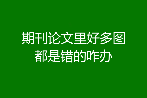 期刊论文里好多图都是错的咋办