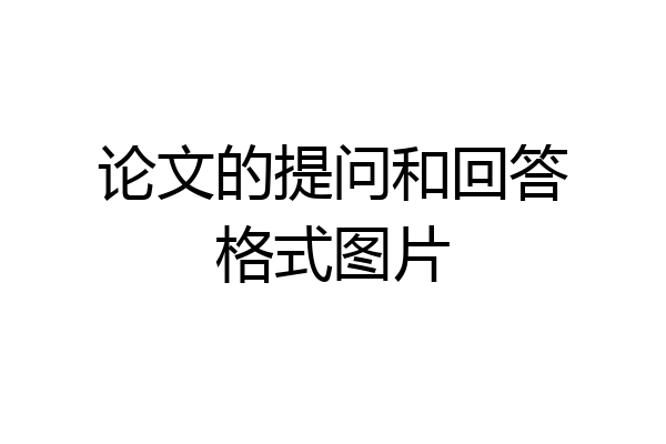 论文的提问和回答格式图片