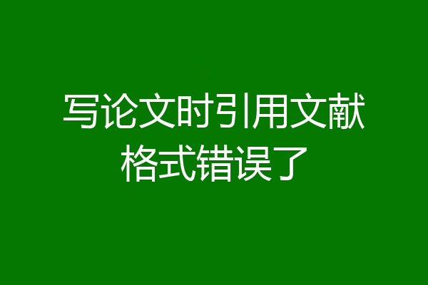 写论文时引用文献格式错误了