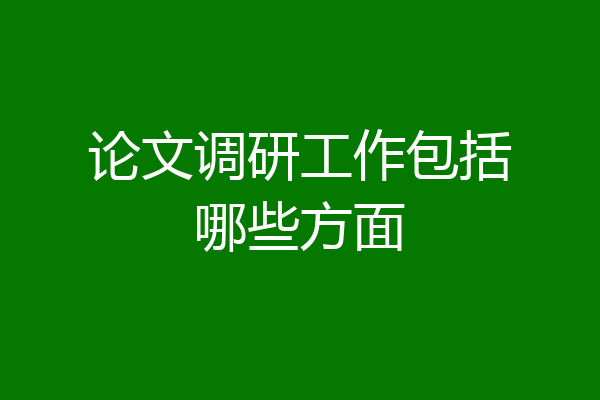 论文调研工作包括哪些方面