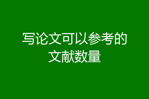 写论文可以参考的文献数量