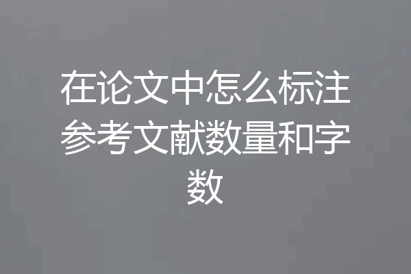 在论文中怎么标注参考文献数量和字数