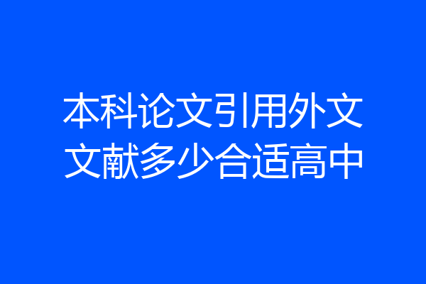 本科论文引用外文文献多少合适高中
