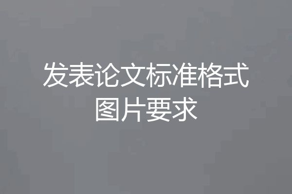 发表论文标准格式图片要求