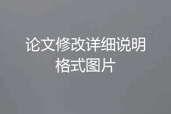 论文修改详细说明格式图片