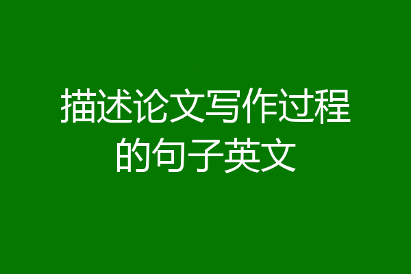 描述论文写作过程的句子英文