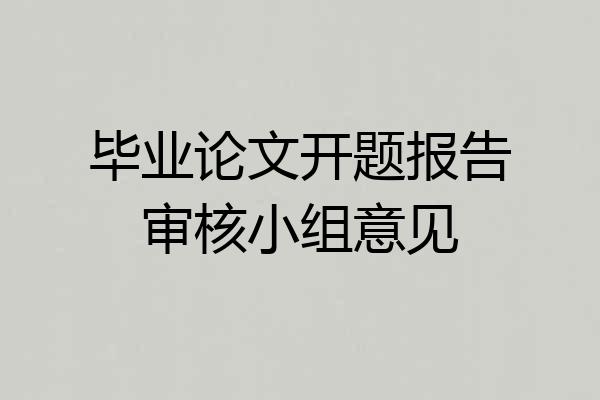 毕业论文开题报告审核小组意见