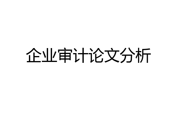 企业审计论文分析
