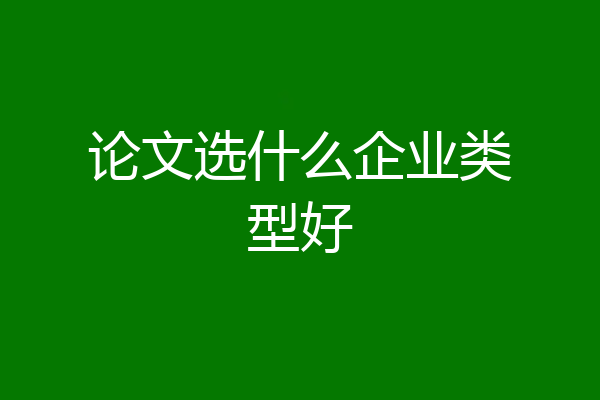 论文选什么企业类型好