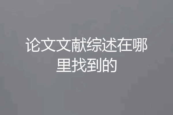 论文文献综述在哪里找到的