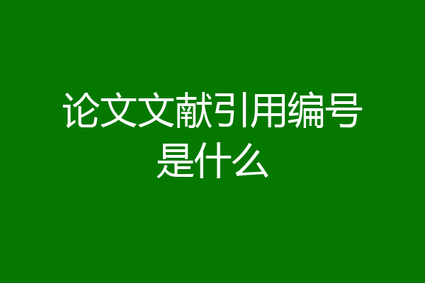 论文文献引用编号是什么