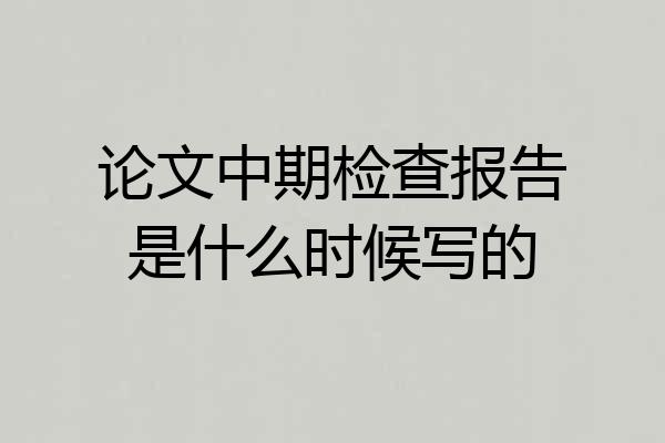 论文中期检查报告是什么时候写的