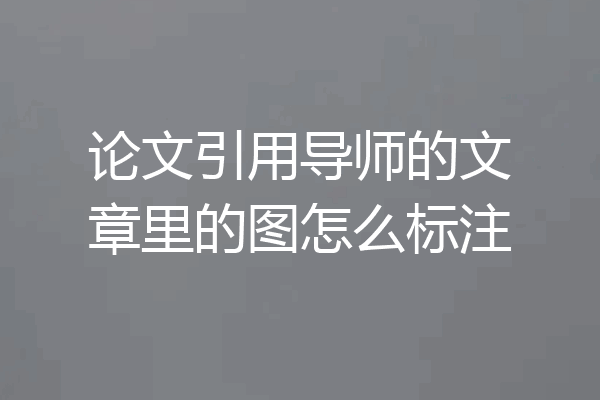 论文引用导师的文章里的图怎么标注