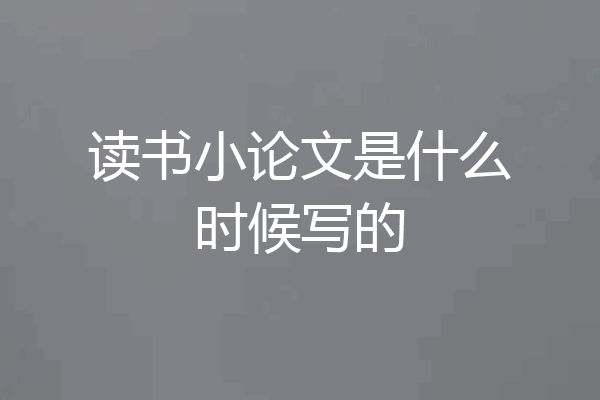 读书小论文是什么时候写的