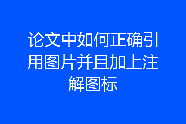 论文中如何正确引用图片并且加上注解图标