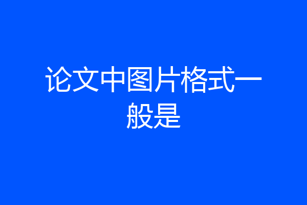 论文中图片格式一般是