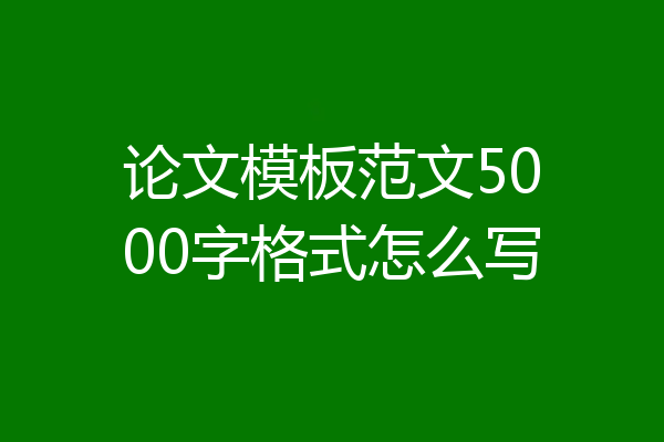 论文模板范文5000字格式怎么写