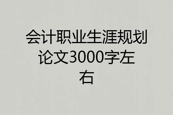 会计职业生涯规划论文3000字左右