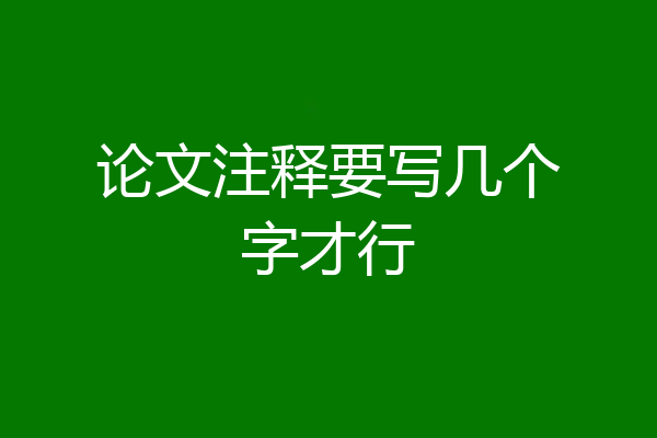 论文注释要写几个字才行
