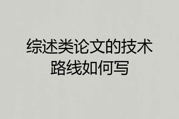 综述类论文的技术路线如何写
