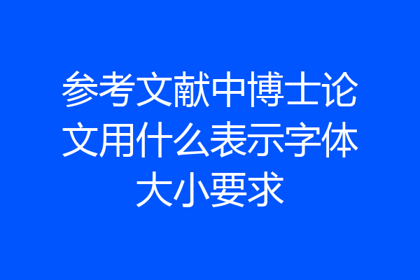 参考文献中博士论文用什么表示字体大小要求