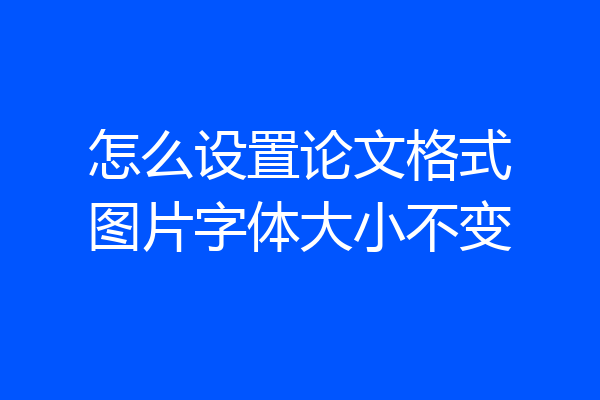 怎么设置论文格式图片字体大小不变