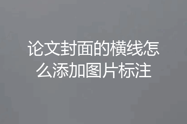 论文封面的横线怎么添加图片标注