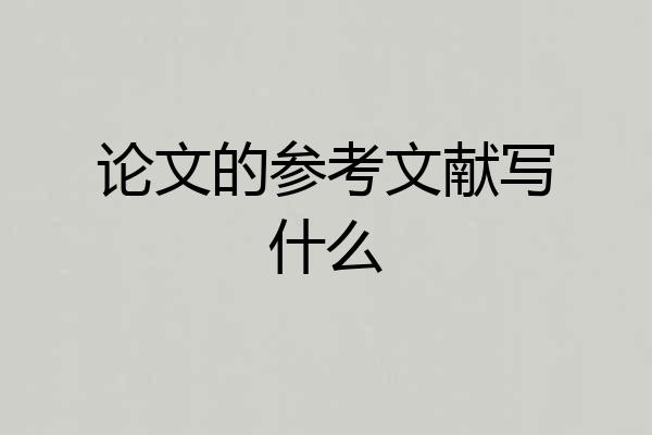 论文的参考文献写什么