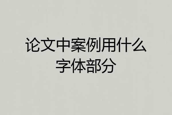 论文中案例用什么字体部分