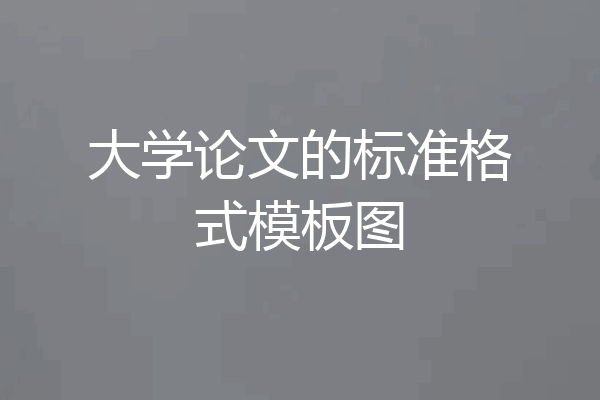 大学论文的标准格式模板图