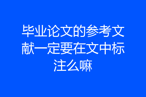 毕业论文的参考文献一定要在文中标注么嘛
