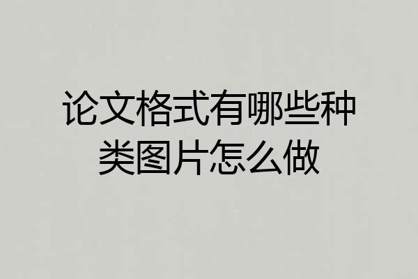 论文格式有哪些种类图片怎么做