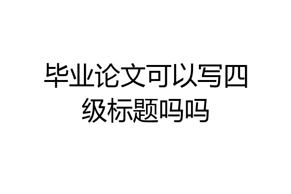 毕业论文可以写四级标题吗吗