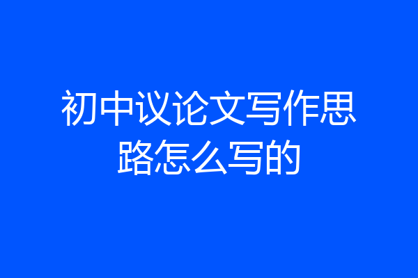 初中议论文写作思路怎么写的
