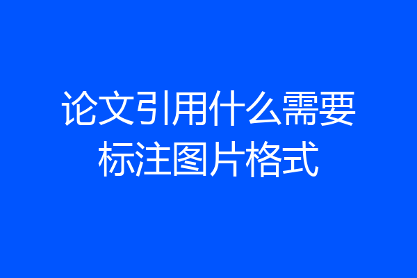 论文引用什么需要标注图片格式