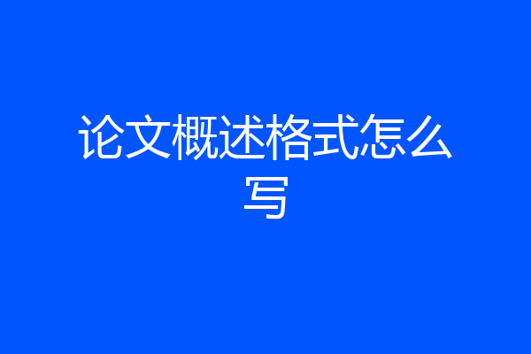 论文概述格式怎么写