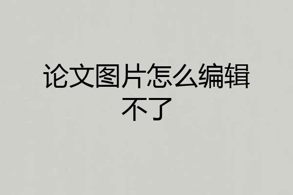 论文图片怎么编辑不了