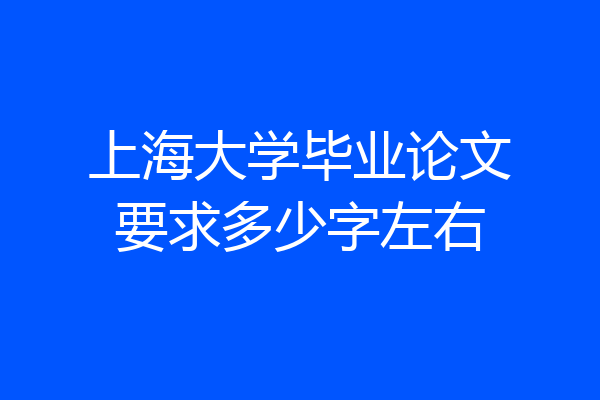 上海大学毕业论文要求多少字左右