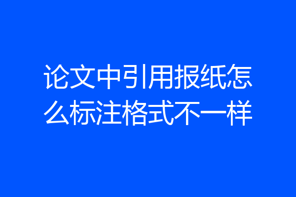 论文中引用报纸怎么标注格式不一样