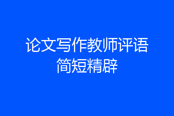论文写作教师评语简短精辟