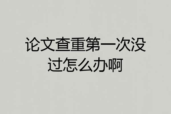论文查重第一次没过怎么办啊
