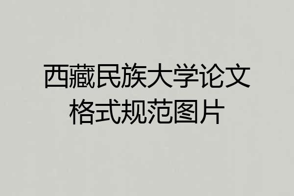 西藏民族大学论文格式规范图片