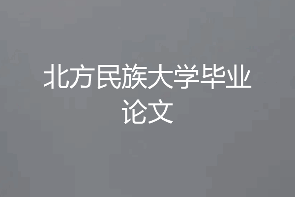 北方民族大学毕业论文