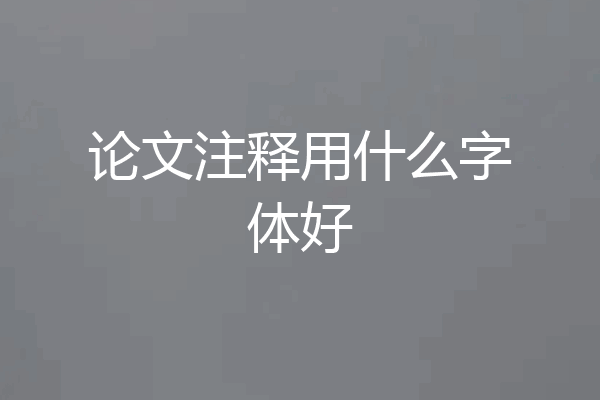论文注释用什么字体好