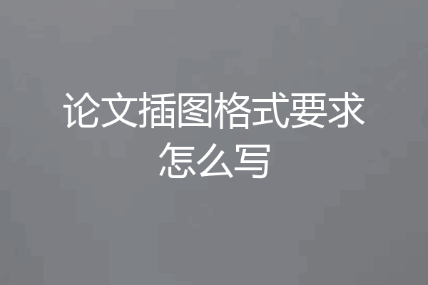 论文插图格式要求怎么写