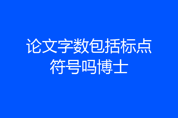 论文字数包括标点符号吗博士